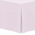 thumbnail image 1 of Ultimate Textile (3 Pack) 4 ft. Fitted Polyester Tablecloth - for 18 x 48-Inch Classroom and Folding Rectangle Tables - 42" High, Blush Ice Pink, 1 of 3