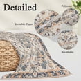 thumbnail image 3 of Boho Blue Pillow Covers 16"x24", Southwestern Ethnic Vintage Mexican Flowers Soft Brushed Microfiber Breathable Throw Pillow Covers, Pillowcase with Zipper for Couch Sofa Bedroom Living Room, 3 of 9