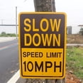 thumbnail image 3 of Slow Down Speed Limit 10 MPH Sign,Traffic Sign,17 x 12 inches,Reflective Aluminum,UV Protected,Weather Resistant,Waterproof,Durable Ink,Outdoor Use,Easy to Mount(4 Pack), 3 of 6