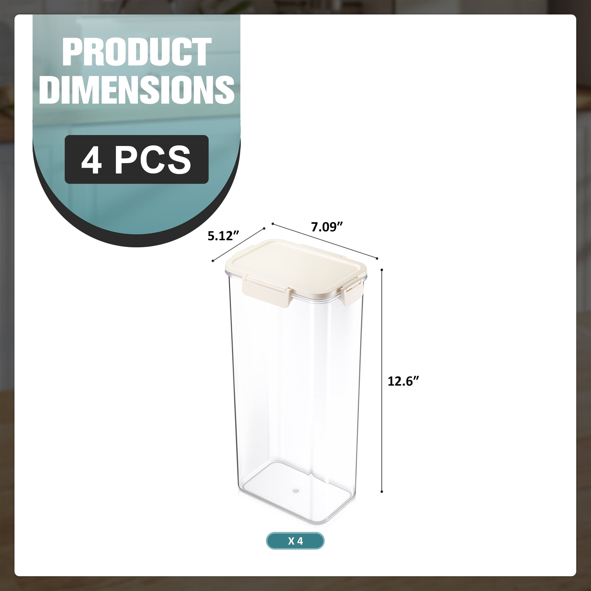 Sorbus 4-Pack Clear Extra Tall Rectangle Food Storage Containers with Lids, Stackable