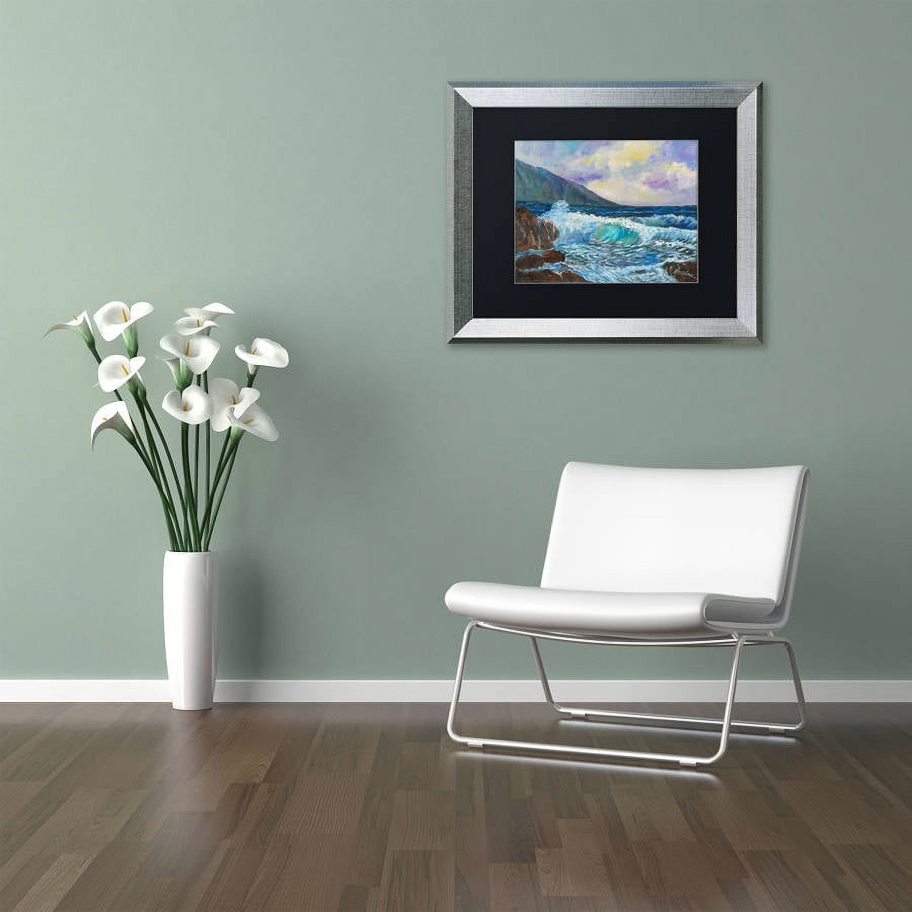 Trademark Fine Art "Maui's Enchanting Seas" Canvas Art by Manor Shadian, Black Matte, Silver Frame