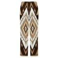 thumbnail image 6 of Brown White Ikat Geometric Pattern Winter Female Pants Flannel High Waist Women Pants Lady Warm Straight Leg Plush Trousers, 6 of 7