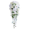 thumbnail image 1 of Ramo de Novia con Flores Artificiales Arreglo Floral Decorativo de Cascada Ramo de Boda con Cintas de Seda y Adecuado para, 1 of 9