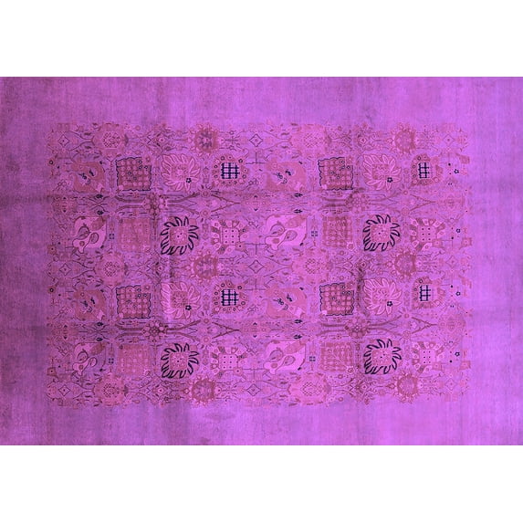 Ahgly Company Indoor Rectangle Oriental Purple Industrial Area Rugs, 3' x 5'