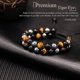 thumbnail image 2 of Pulsera de triple protección, pulsera de cuentas de 8 mm de obsidiana negra y hematita auténtica con ojo de tigre para hombres y mujeres, 2 of 5