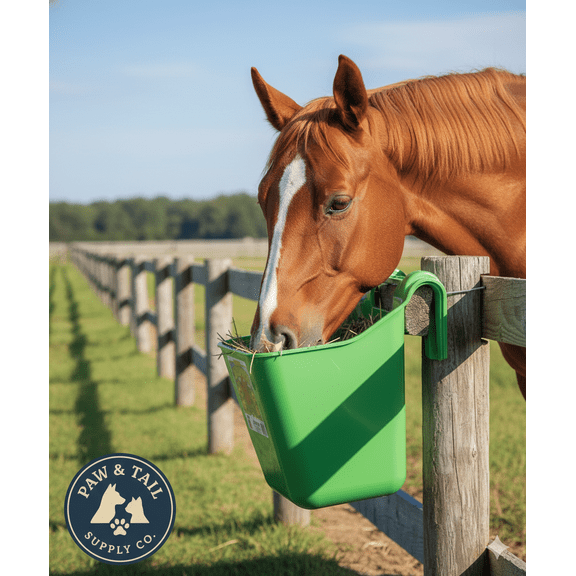 Little Giant 12 Quart Plastic Hook Over Feeder Mountable Livestock Feed Bucket Lime Green