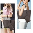 thumbnail image 6 of Large Laptop Tote Bags for Women, Wide Should Handbags Large Capacity Casual Work Purses with Small Wallet 3 pcs Set, 6 of 6