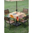 thumbnail image 3 of Outdoor Tablecloth with Umbrella Hole and Zipper, Spring Easter Square Table Cloth 60x60 Inch Waterproof Tablecloth, Bunny Colorful Eggs Floral Beige Picnic Table Cover for Patio Camping, 3 of 7