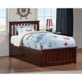 thumbnail image 4 of Twin Platform Bed with Footboard & 2 Drawers - 39 x 75 Inch - Walnut Finish, 4 of 6
