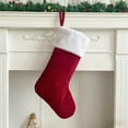 thumbnail image 5 of 20 Inches Christmas Stockings,Red Velvet with White Super Soft Plush Cuff Xmas Stockings Classic Personalized Stocking Decorations for Family Holiday Season Décor, 5 of 8