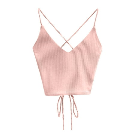 DQRPSEETB Plus Size Tank Tops for Women New Women Crop Tops Cute Summer Halter Solid Camis Fashion Casual Female Sleeveless Corset Top Tank Tops Blouses for Women