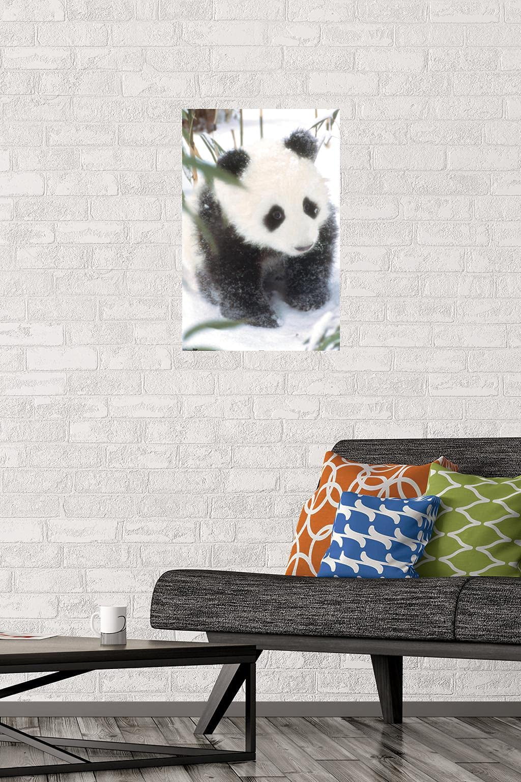 Animals - Panda in the Snow Wall Poster, 14.725" x 22.375"