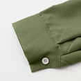 thumbnail image 3 of LIIPEE Men Shirts Casual Long Sleeve Lapel Solid Color Button Up Shirt Male Fashion Loose Fit Tops With Pockets Comfortable Breathable Soft Daily Shirts,Green,L, 3 of 9