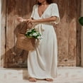 thumbnail image 3 of Femmes Bohème Robe Formelle Manches Courtes Robe de Soirée avec Ceinture, 3 of 9