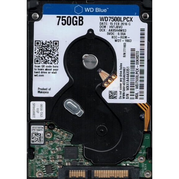 WD7500LPCX-00KHST0 DCM: HVTJBVO Western Digital 750GB