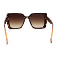 thumbnail image 4 of Womens 90s Designer Rectangle Butterfly Inset Lens Diva Sunglasses Tortoise Brown, 4 of 4