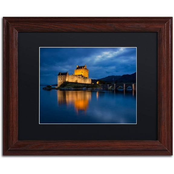 Trademark Fine Art "Eilean Donan Castle" Canvas Art by Michael Blanchette Photography Black Matte, Wood Frame