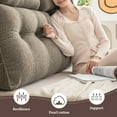 thumbnail image 3 of Desirable Life Triangular Headboard Pillow Teddy Velvet Removable Cover Neck Support Roll Side Pockets King, 3 of 6