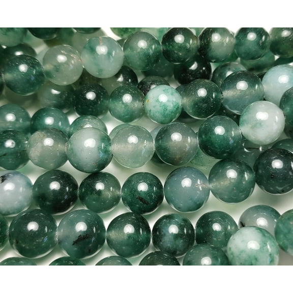 12mm Green Moss Jade Round Beads Genuine Gemstone Natural Jewelry Making