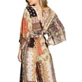 thumbnail image 5 of Flying Tomato Women's Patchwork Bohemian Chiffon Jumpsuit (S, Black/Khaki), 5 of 6