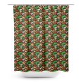 thumbnail image 1 of S4Sassy Black Stripe & Mixed Veggies Vegetable Decorative Waterproof Printed Shower Curtain Roller Hooks Drapes-60 x 70 Inch, 1 of 1