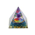 thumbnail image 2 of Crystal Pyramid Energy Tower | Crushed Stone Resin Ornament 5cm | Polished Natural Crystal Chip Decoration | Home Office Desk Decor | Positive Energy Gift, 2 of 4