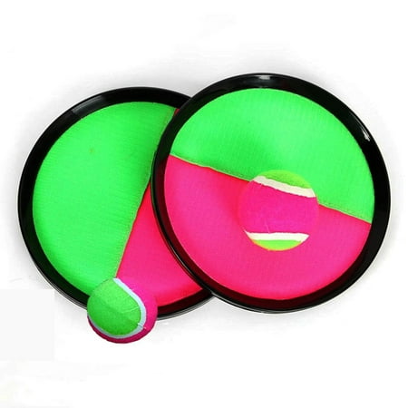 Toss and Catch Ball Game with Disc Paddles, Paddle Tennis Toy With tow ball Throwing Sport Toy, Geat famaily game in Indoor Or Outdoor Beach, Lawn or Backyard