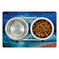 thumbnail image 1 of Ocean Pet Mat for Food and Water, Moonlight over Wavy Sea Dramatic Sky Beach Landscape Picture in Oil Painting Effect, Non-Slip Rubber Mat for Dogs and Cats, 18" X 12", by Ambesonne, 1 of 2