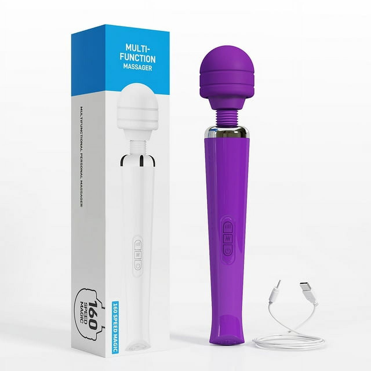 Birdsexy Powerful Wand Vibrators Sex Toys for Women Pleasure,Female Clitori Stimulator G-Spot Massage Wand,8-Speeds 20-frequency Personal Massager Big AV Vibrator for Couples - Purple