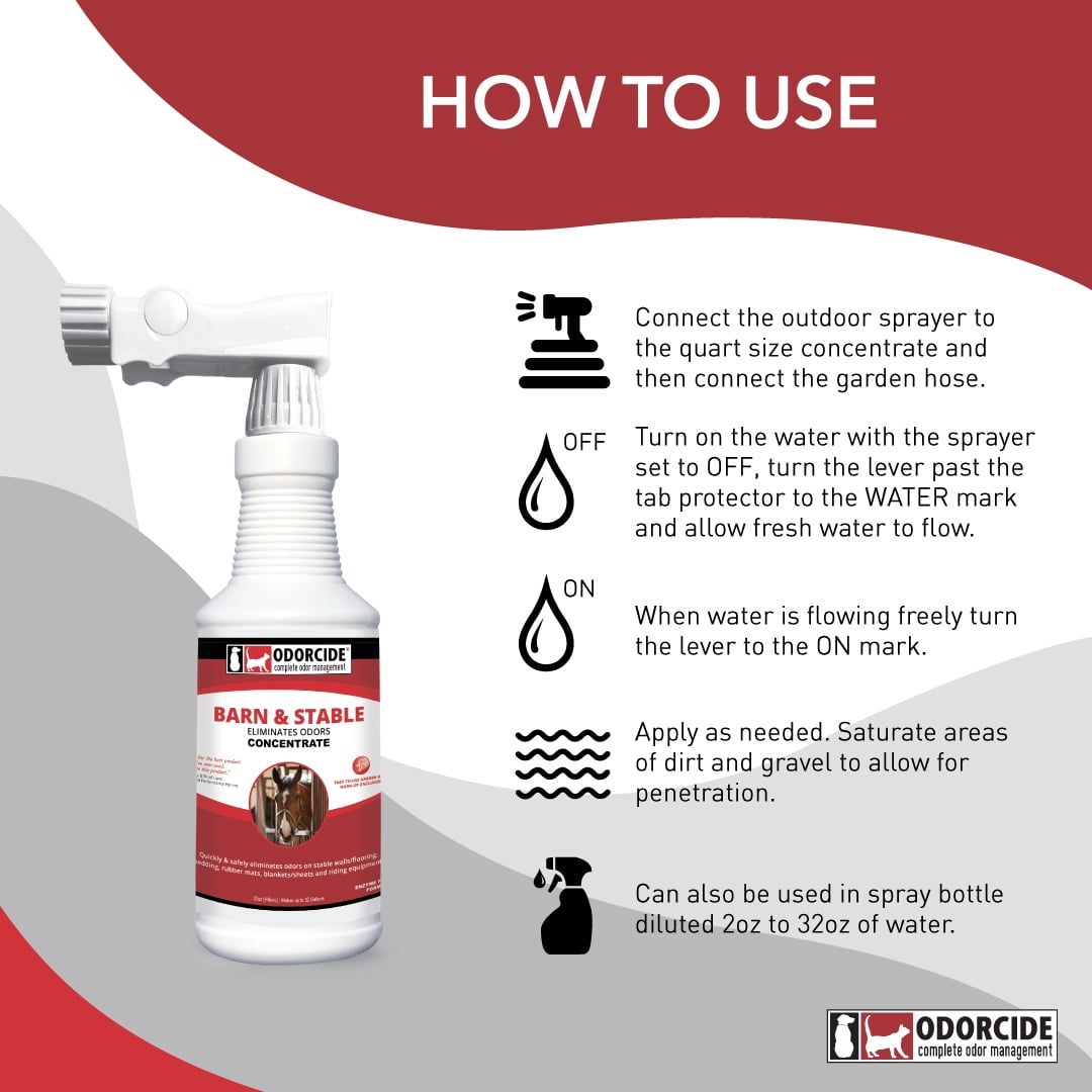 Odorcide Barn & Stable Odor Eliminator for Strong Odor – Cattle & Horse Supplies to Remove Odors – Animal-Safe All Surfaces Deodorizer – Odor Neutralizer Horse Barn Supplies (BS-KIT)