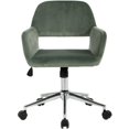 thumbnail image 1 of FurnitureR Ross Velours Pivotant Rembourré & Chaise de Travail en Métal en Vert Aqua, 1 of 7
