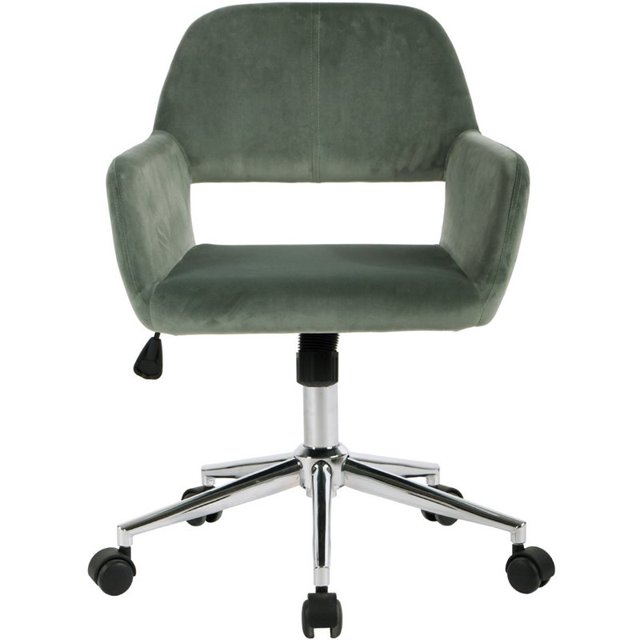 FurnitureR Ross Velours Pivotant Rembourré & Chaise de Travail en Métal en Vert Aqua
