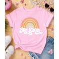 thumbnail image 2 of Retro Rainbow Big Sister Sibling Reveal Announcement Shirt for Baby and Toddler Girls Sibling Outfits White on Pink Shirt, 2 of 5
