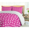 thumbnail image 5 of Ambesonne Floral Duvet Cover Sets, Rhythmic Polka Dots Roses, 2-Queen, Magenta Pale Pink, 5 of 7