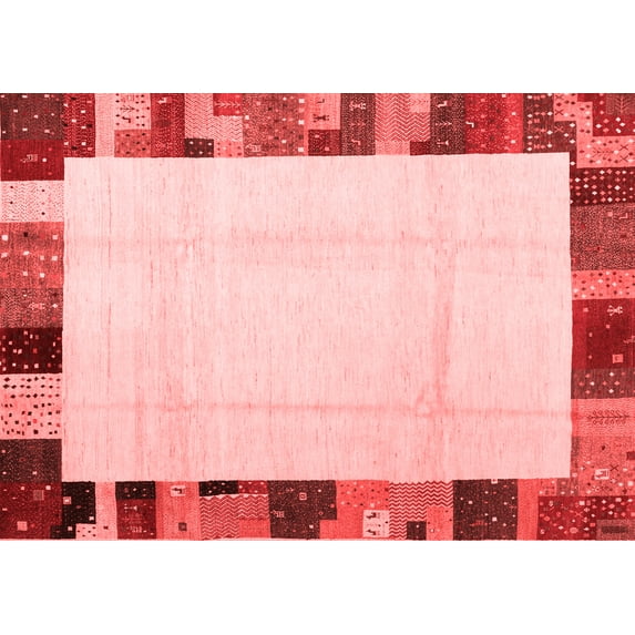 Ahgly Company Indoor Rectangle Solid Red Modern Area Rugs, 5' x 8'