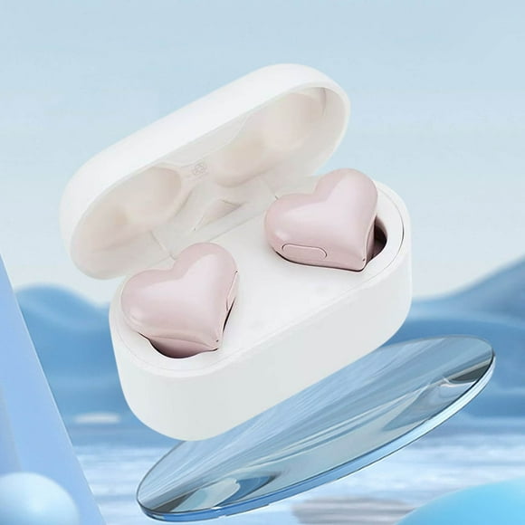 Auriculares Bluetooth con forma de corazón, deportivos, inalámbricos, con reducción de ruido, auriculares Bluetooth