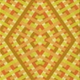 thumbnail image 1 of Ahgly Company Indoor Square Patterned Neon Orange Area Rugs, 6' Square, 1 of 6