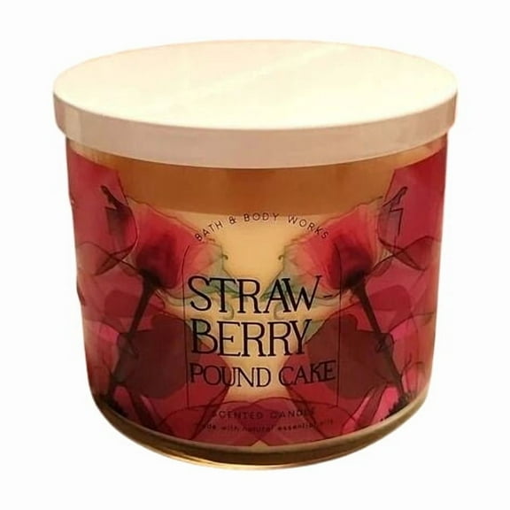 Bath and Body Works Strawberry Pound Cake Scented 3-Wick Candle (14.5 oz / 411 g)