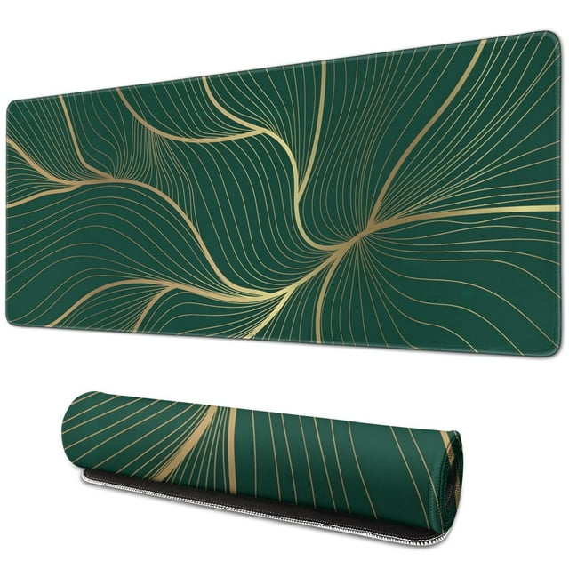 XXL Gaming Mousepad with Unique Tropical Leaves Design: Ultra Large Size, Full Desk Coverage, Perfect for Keyboards, Laptops & Computers - 31.5x11.8 Inch