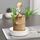 thumbnail image 4 of Mesa de té decorativa Monk Home, ideal para el salón o la sala de estar. Diseño zen pequeño, plegable, con base de madera y estructura de dos niveles. Perfecta para relajarse en el, 4 of 8