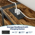 thumbnail image 4 of Greenstell Queen Size Bed Frame with Storage Headboard,Wood Platform Bed with LED Lights & USB Charging Station,Double Bed Frame with Metal Slats,Rustic Brown, 4 of 9