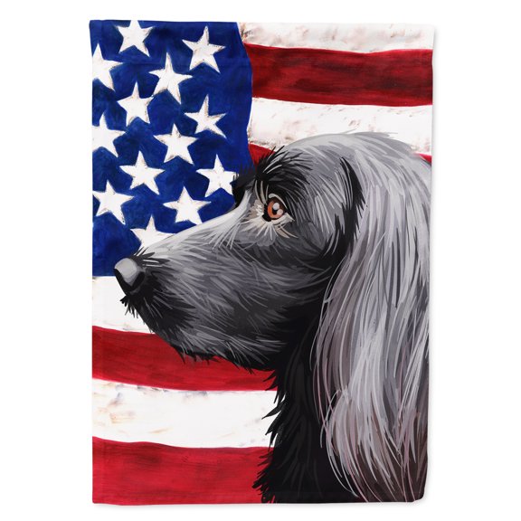Large Munsterlander Dog American Flag Garden Flag