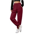 thumbnail image 3 of XUNKUSGA Women's Baggy Sweatpants Casual High Elastic Waist Cinch Bottom Sweat Pants Soft Comfy Solid Color Joggers Athletic Pants with Pockets and Drawstring M, 3 of 10