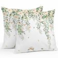 thumbnail image 2 of Throw Pillow Covers 16x16 Inch Set of 2, Green Eucalyptus Leaves Waterproof Outdoor Pillow Covers, Spring Floral Weeping Farmhouse Decorative Cushion Pillowcases for Couch, Sofa, Bed, Garden, Patio, 2 of 9