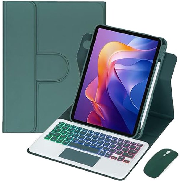 Xiaomi Redmi Pad 2 11" 2025 Funda con Teclado Giratorio 360° (Verde)