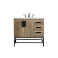 thumbnail image 3 of Elegant Decor Eugene 36" Aluminum MDF Single Bathroom Vanity in Natural Oak, 3 of 8