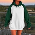 thumbnail image 2 of Women Hoodies Oversized Solid Long Sleeve Pocket Casual Basic Pullover Sweatshirts Green S, 2 of 5