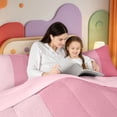 thumbnail image 4 of Erosebridal Abstract Stripes Twin Comforter Sets,Minimalist Striped Bedding Set,Pink Reversible,2pcs,1 Comforter and 1 Pillowcase, 4 of 7