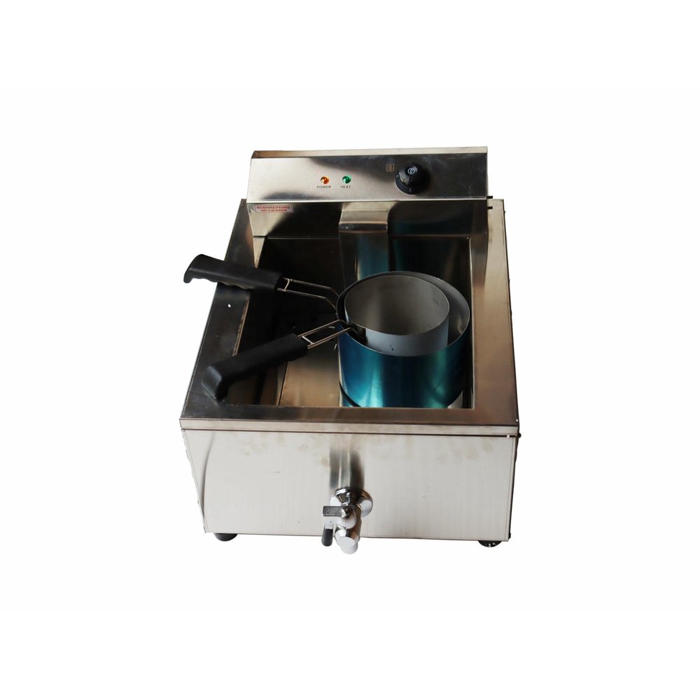 INTSUPERMAI Commerical Shallow Funnel Cake Deep Fryer Countertop Fryer