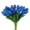 thumbnail image 1 of Uxcell 24Pcs Tulipanes Falsos Flores Artificiales, Tulipanes de PU que Lucen Reales con Tallos, Azules, 1 of 6